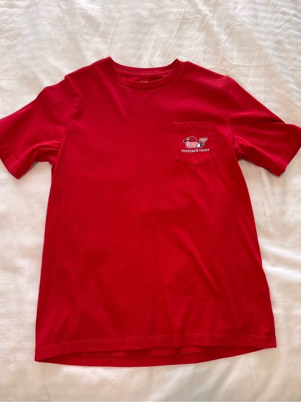Vineyard Vines Kids Red Pocket Tee with Whale Logo